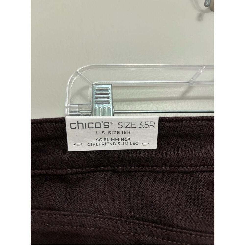 NEW Chico’s So Slimming Girlfriend Slim Ankle Jeans in Cocoa Bean -Size 3.5 (18) - Picture 5 of 8